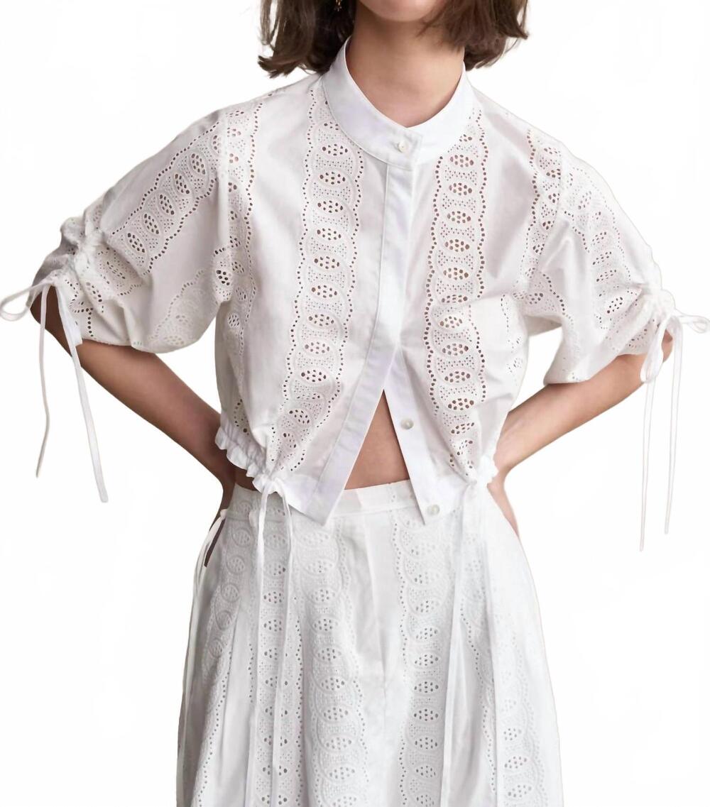 NEW HEVRON eva top in white
